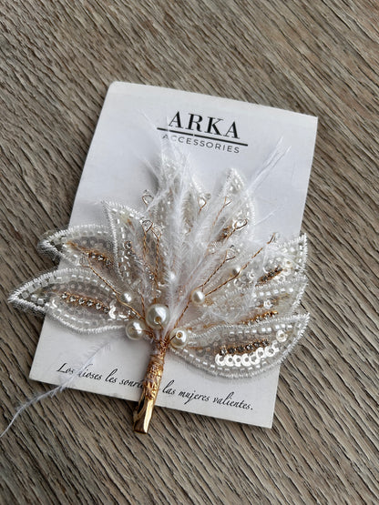 CLIP ELEGANTE CABELLO PLUMAS